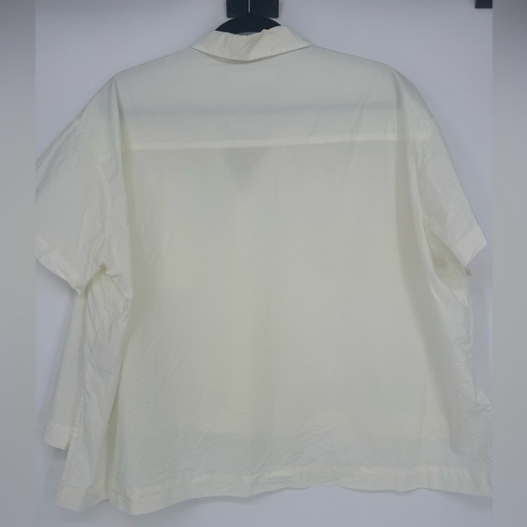 WJ MARTIN Boxy Button Down Short Sleeve in Cream - Picture 4 of 7